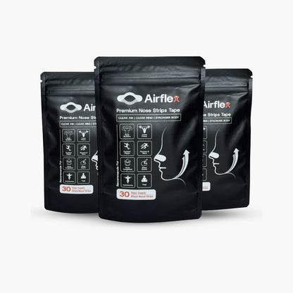 AIRFLEX Black Nasal Strips | Family | 90 Strips