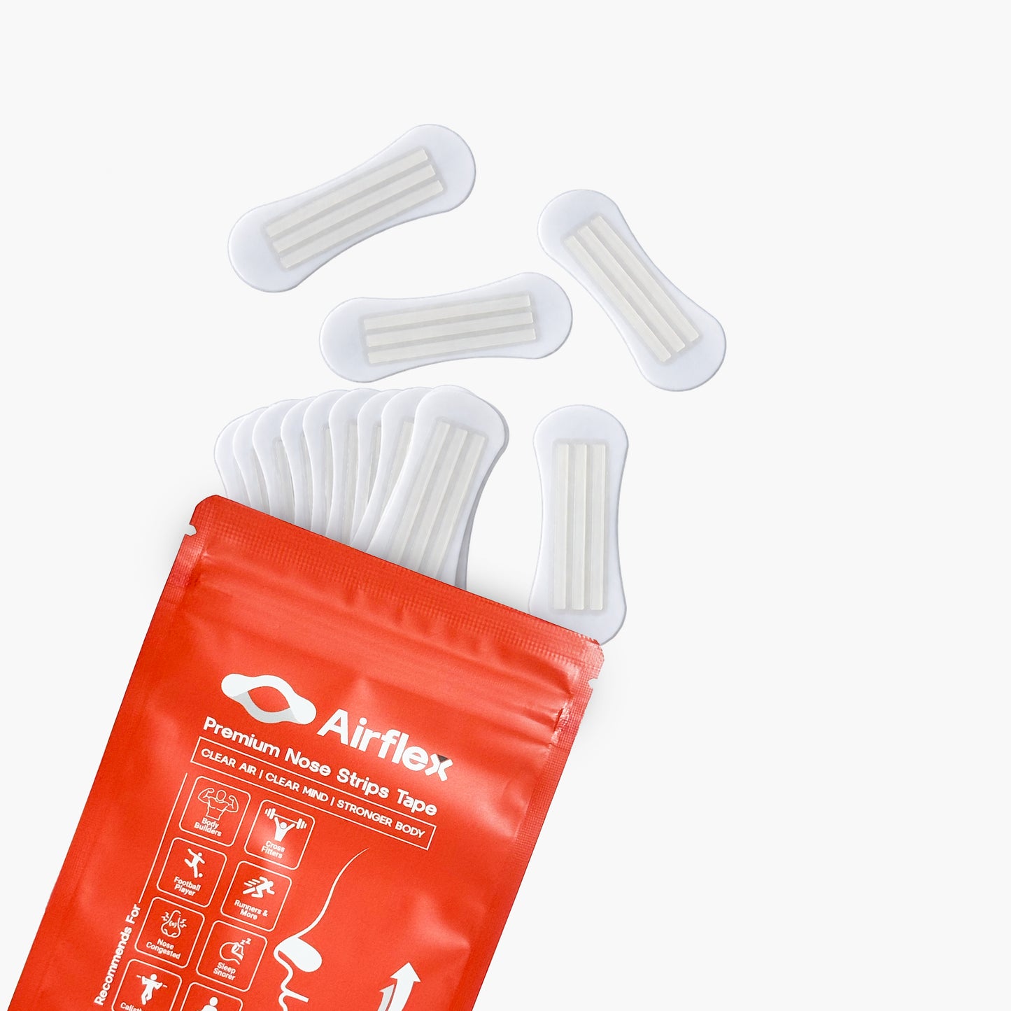AIRFLEX Transparent Nasal Strips | Starter | 10 Strips